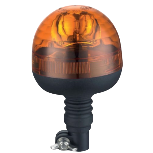 Beacon - Amber Colour, Rotating & Agri LED R65 Rated, 12-24V, Flexi DIN Mount, LAP Electrical - RCB040
