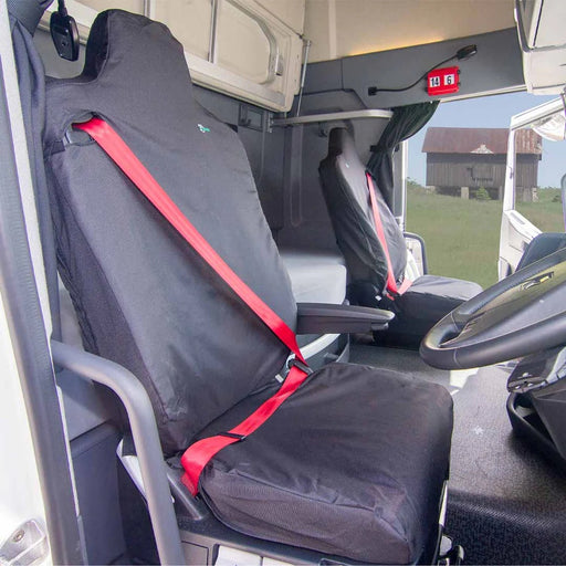 Seat Cover For Renault Truck T Range, C Range, K Range - Driver Seat with Fixed Headrest, Town & Country - REN01BLK