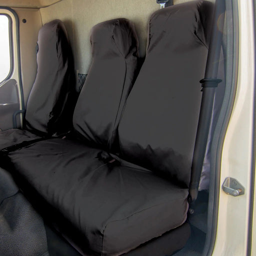 Seat Cover For Renault D Range - Front & Rear Set with Double Passenger Seat, Town & Country - REN03BLK+DAF02BLK+RENR14BLK
