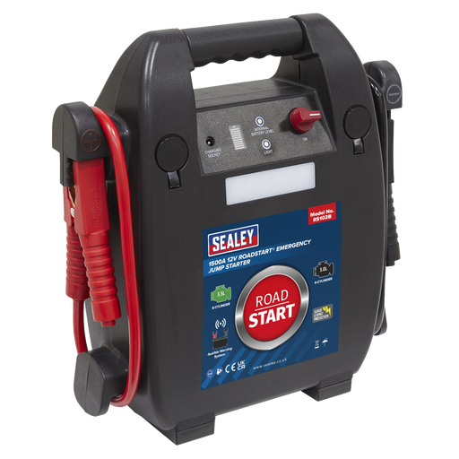 Sealey RS102B RoadStart® Emergency Jump Starter 12V 3.5L 6-Cylinder