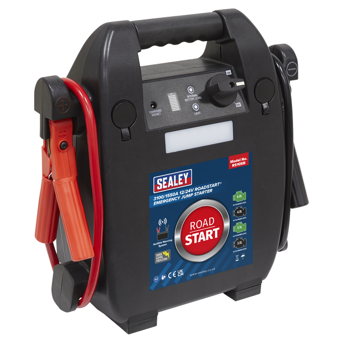 Sealey RS105B RoadStart® Emergency Jump Starter 12/24V 6L 8-Cylinder