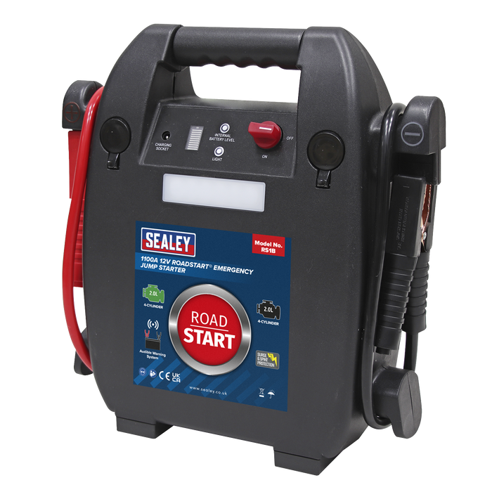 Sealey RS1B RoadStart® Jump Starter 12V 2L 4-Cyl, Re-Boxed, Grade A, 12 Months Warranty