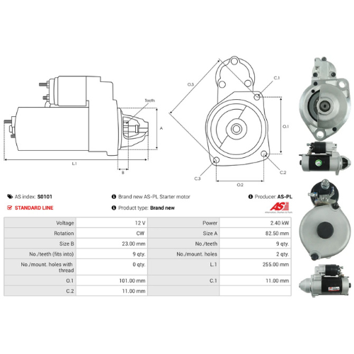 Starter Motor Fits Terex Model Atlet 2506 3.2
