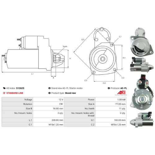 Starter Motor for Ref - 25-5135