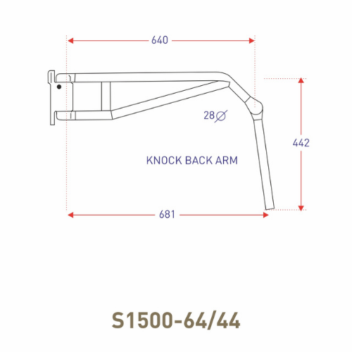 Ashtree Knock Back Mirror Arm, S1500-64/44