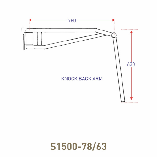 knock Back Mirror Arm, Ashtree S1500-78/63