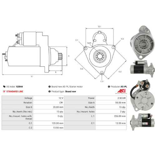 Starter Motor Fits Komatsu Model JV40CW-5 1.4