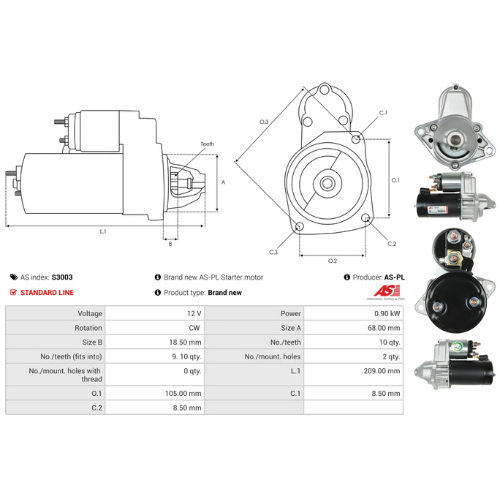 Starter Motor Fits Fiat Model STILO (192_) 1.6