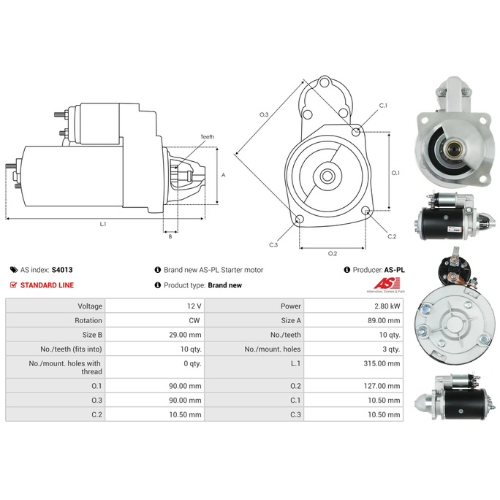 Starter Motor Fits Massey Ferguson Model MF 3645 711
