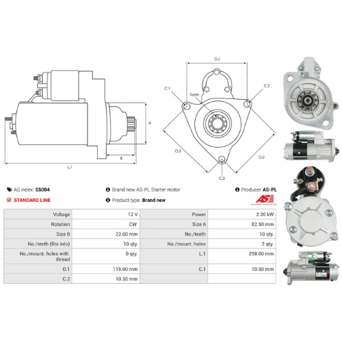Starter Motor Fits Mitsubishi Model Engine 1.6 /1600