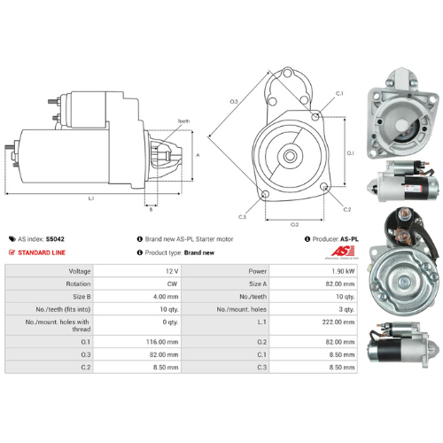 Starter Motor Fits Vauxhall Model Astra MK V Sport Hatch 1.9 CDTi