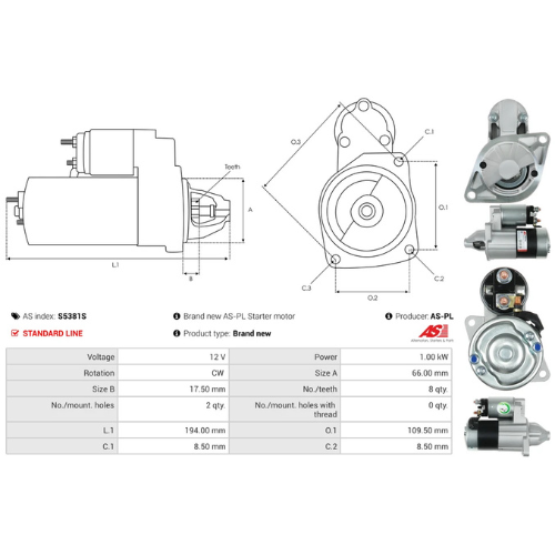 Starter Motor for Ref - 130-00116