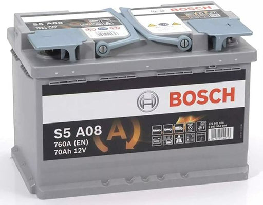 S5 A08 Bosch AGM Car Battery 12V 70Ah Type 096 - 570901076, 3 Years Warranty