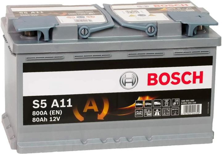 S5 A11 Bosch AGM Car Battery 12V 80Ah Type 115 - 580901080, 3 Years Warranty