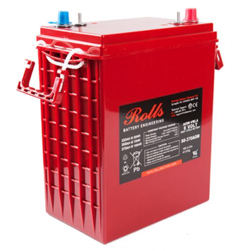 Rolls S6-370AGM Deep Cycle Series 6 Volt Battery, 1 Year Warranty