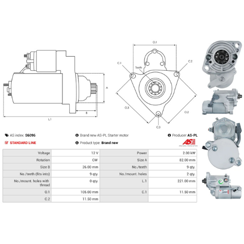 Starter Motor for DELCO, Ref - DRS0496