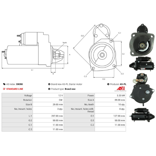 Starter Motor Fits Manitou Model MHT 780 4.4