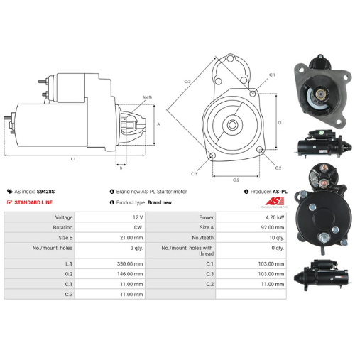 Starter Motor for Ref - AZF4146