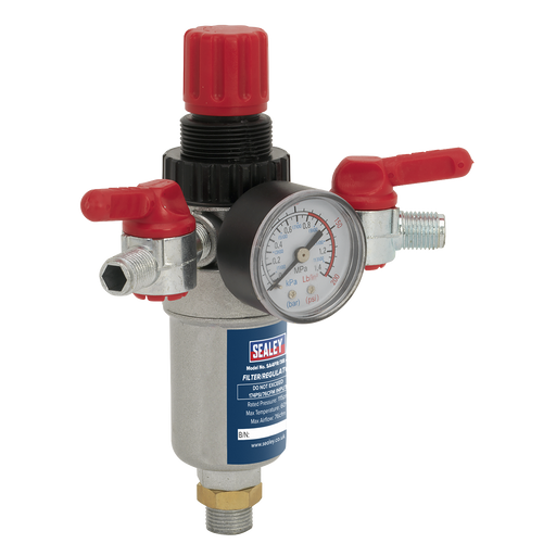 Sealey SA4FR/38 Air Filter/Regulator 3/8"BSP Male - 1/4"BSP Male