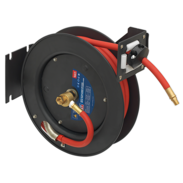Sealey SA84 Retractable Air Hose With Steel Reel 8m Ø10mm ID Rubber Hose