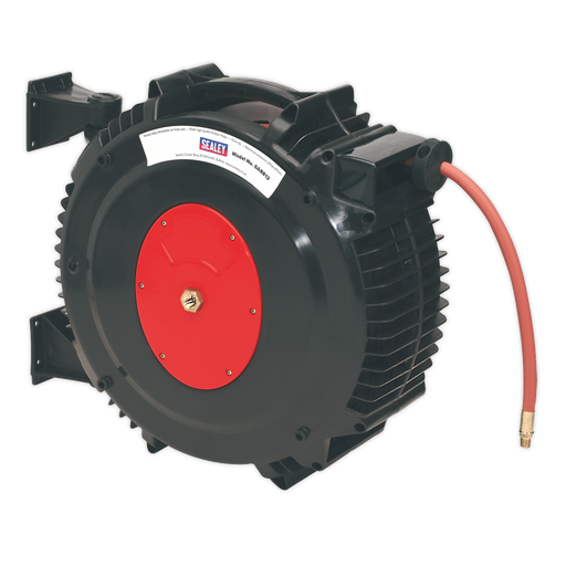 Air Hose Reel Retractable, 15m Ø13mm ID Rubber Hose, SA8812, Sealey