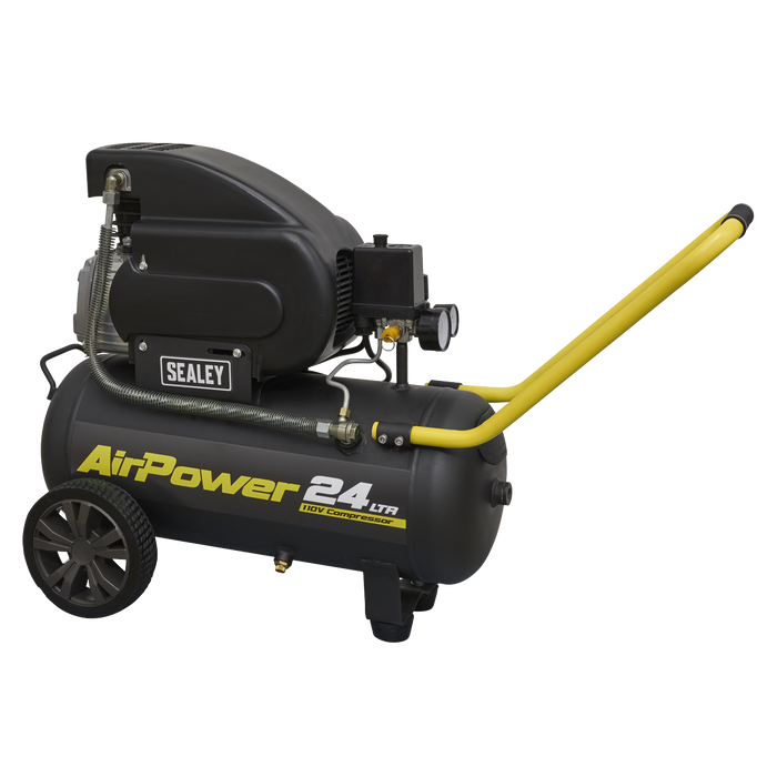 Sealey SAC2420E110V Air Compressor 24L Direct Drive 2hp 110V, Re-Boxed, Grade A, 12 Months Warranty