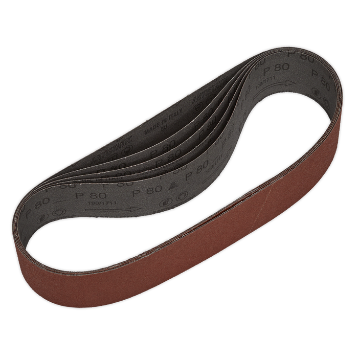 Sealey Sanding Belts, 50 x 686mm 80Grit - Pack of 5, SB007