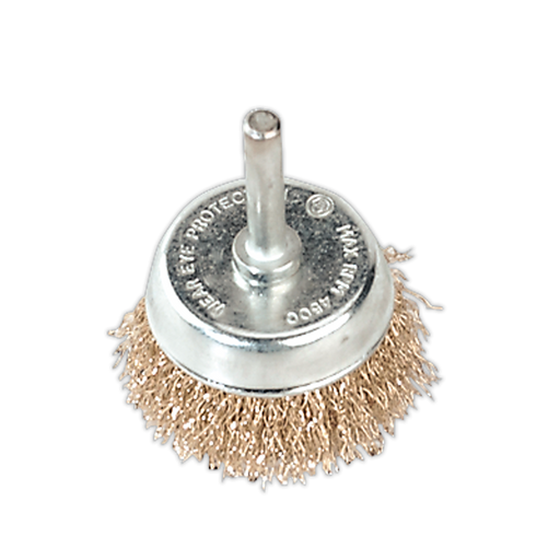 Sealey Wire Cup Brush, Ø50mm with 6mm Shaft, SCB50
