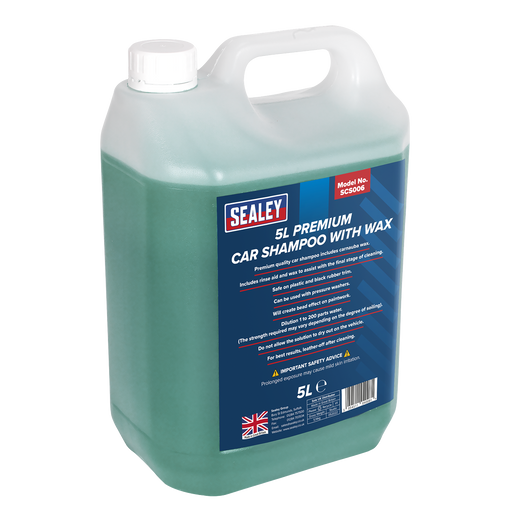Sealey SCS006 Car Shampoo Premium with Wax 5L