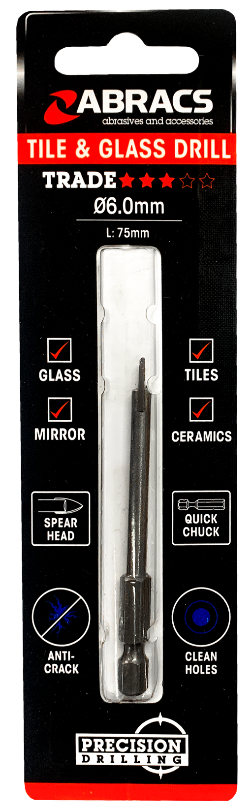 Abracs Spear Head Tile Bit - 6.0mm, SDB060
