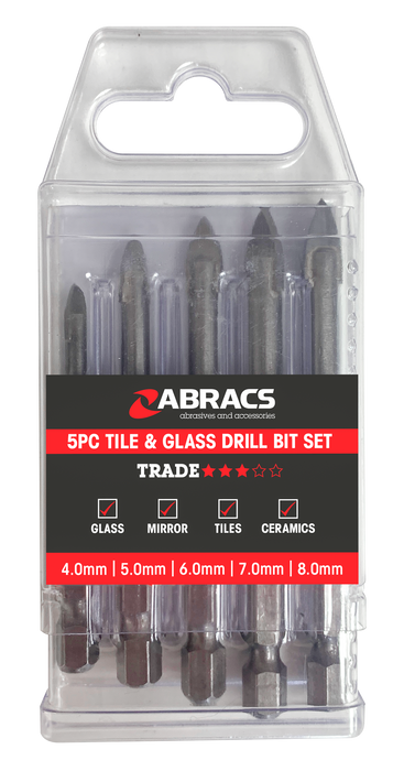 Abracs Spear Head Tile Bit - Pack of 5(Pcs) Set Pack of 1, SDBSET5
