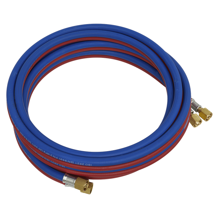 Welding Twin Rubber Hose Set Oxyacetylene 5m 5m, SGA5, Sealey