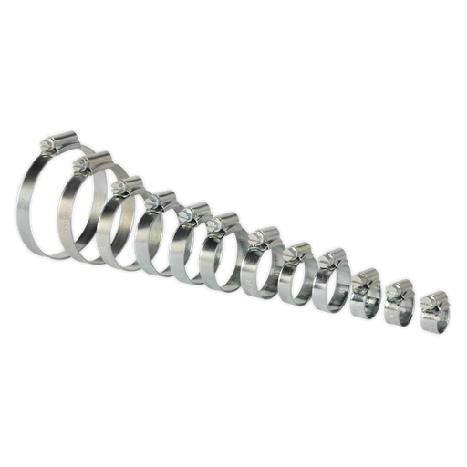 Sealey SHCS3 Hose Clip Assortment 85pc Ø8-57mm Zinc Plated