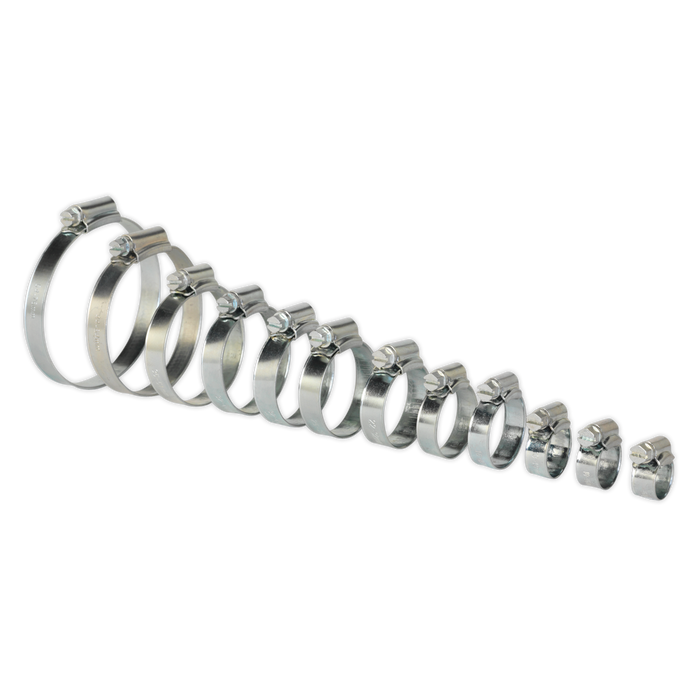 Sealey SHCS3 Hose Clip Assortment 85pc Ø8-57mm Zinc Plated