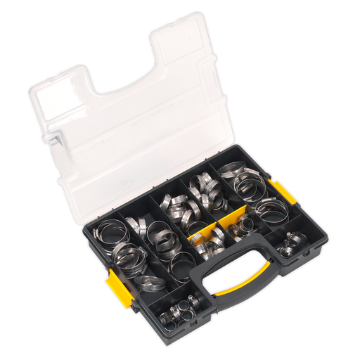 Sealey SHCSS90AC Hose Clip Assortment 90pc Stainless Steel Ø10-57mm