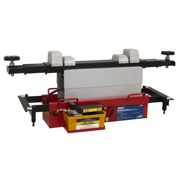 Sealey SJBEX200A Air Jacking Beam 2 Tonne with Arm Extenders & Flat Roller Supports, Re-Boxed, Grade A, 12 Months Warranty