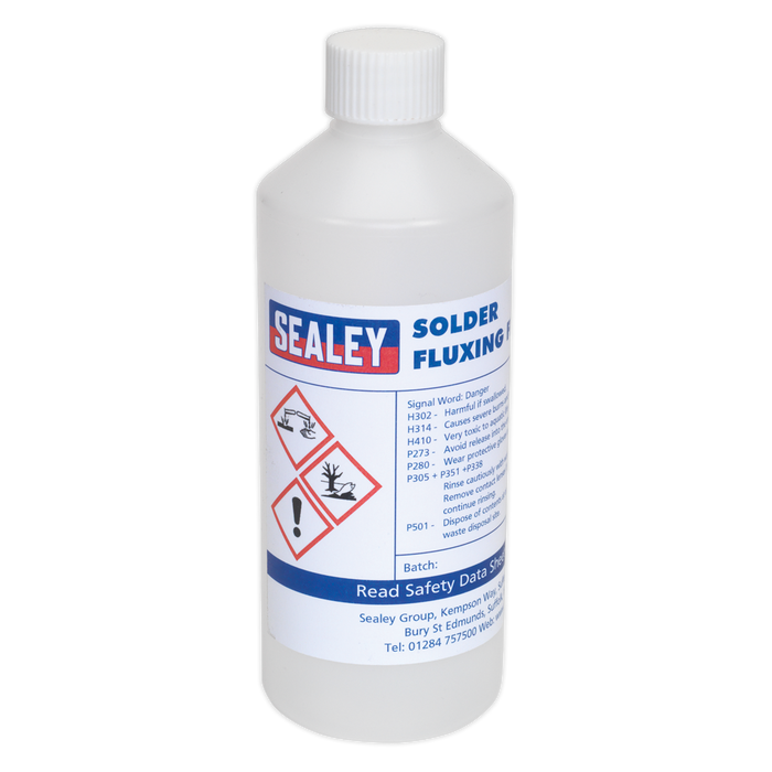 Welding Solder Fluxing Fluid 500ml Bottle, SOLFLUX, Sealey