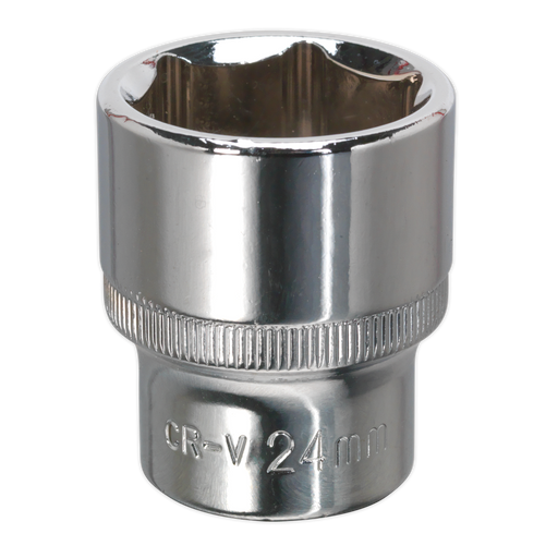 Sealey SP1224 WallDrive® Socket 24mm 1/2"Sq Drive Fully Polished