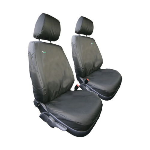 Seat Cover For Volkswagen Caddy 2010 - 2021, Front Driver & Single Passenger Set - Black, Town & Country - TA4638
