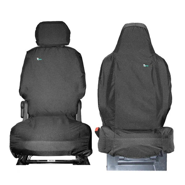 Fiat Doblo 2022 Front Seat Cover Set, Single Passenger Fixed Headrest, Black - TA4799+TA6540 - Town & Country