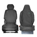 Fiat Doblo 2022 Front Seat Cover Set, Single Passenger Fixed Headrest, Black - TA4799+TA6540 - Town & Country