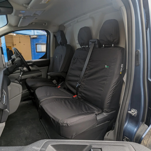 Seat Cover For Ford Transit Custom, Year 2024 Onwards, Double Passenger Seat, Black, Town & Country - TA7974