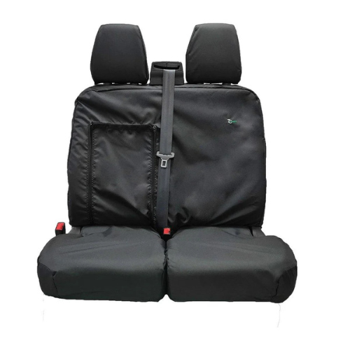 Seat Cover For Ford Transit Custom, Year 2013 - 2023, Double Passenger Seat, Black, Town & Country - TCDBLK
