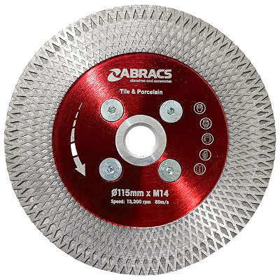 Abracs Tile & Porcelain Cut & Grind Blade 230mm x M14 - Pack of 1, TCG230