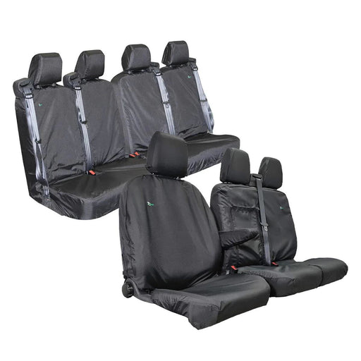 Seat Cover For Van, Ford Transit 2014 Onwards, Front & Rear Set, Town & Country - TCSBLK+TRD14BLK+TRC14BLK