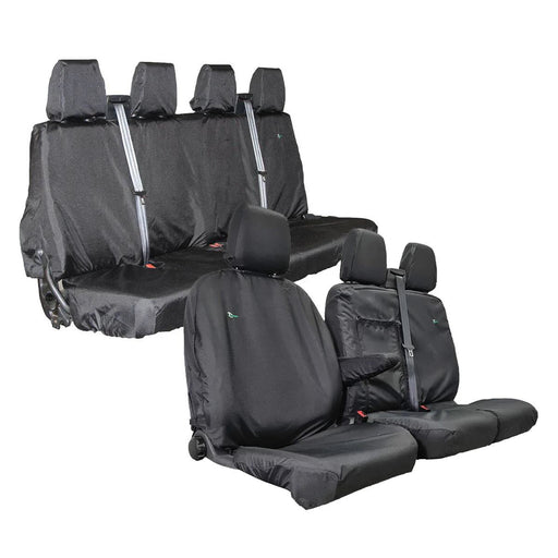 Seat Cover For Ford Transit 2014 Onwards, Front & Rear Set, Town & Country - TCSBLK+TRD14BLK+TTC14BLK