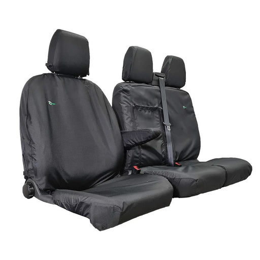 Seat Cover For Van, Ford Transit 2014 Onwards, Front Set Driver & Double Passenger Seat, Town & Country - TCSBLK+TRD14BLK