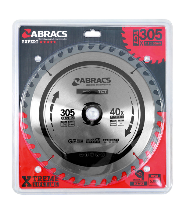 Abracs TCT Blade Wood, 305mm x 30mm x 40T, TCT30540
