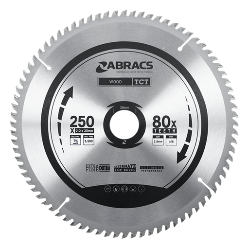 Abracs TCT Blade 165mm x 20mm x 24T - Wood, TCT16524