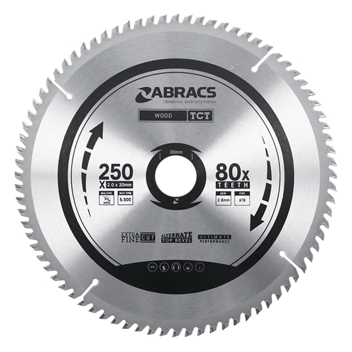 Abracs TCT Blade 305mm x 30mm x 60T - Wood, TCT30560